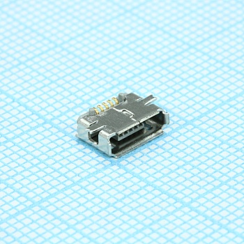 207A-ABA0-R - Разъем micro-USB тип AB розетка на плату, 5 выв. угловая