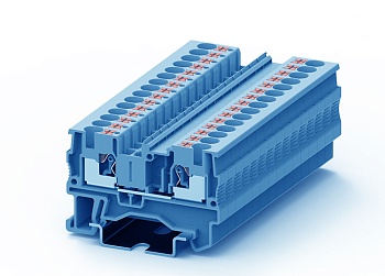 Проходная клемма TP4-2-BU - Проходная клемма, тип фиксации провода: push-in, номинальное сечение: 4 мм кв., 32A, 800V, ширина: 6,2 мм, цвет: синий, тип монтажа: DIN 35