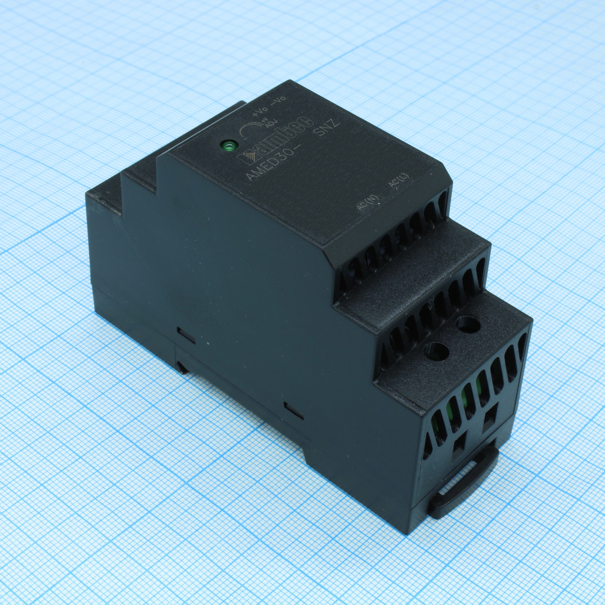 AMED30-48SNZ - AC/DC, 36Вт, вход 85...264 В AC 47...63Гц/120...370В DC, выход 48В/0.75А, рег. вых 43.2…55.2В, изоляция 4000В AC, КПД 90%, максимальная емкостная нагрузка не более 600мкФ, на DIN-рейку, 93х35х58мм, -40...+70°С