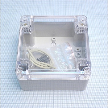 G2100C - Герметичный корпус из поликарбоната с прозрачной крышкой, IP65, светло-серый