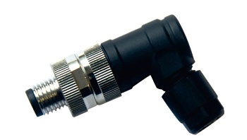 Вилочный разъем на кабель M8A04Z-MAARAUA - Вилочный разъем на кабель, 4 полюса, M8, угловой, винтовая фиксация провода, A-Code, диаметр кабеля: 3,5-6,0 мм, 2А, 30V, корпус из пластика, резьбовое соединение: цинк, неэкранированный