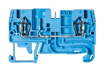 Клемма WKFN 2,5 F/P/F BLAU - Клемма для подключения разъема, тип фиксации провода: пружинный, номинальное сечение: 2,5 мм кв., 32A, 500V, ширина: 5 мм, цвет: синий, тип монтажа: DIN 35
