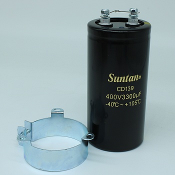 TS13EI2G332MSB000R - Конденсатор алюминиевый электролитический 400В 3300мкФ 64*130 P:28.6мм 9500мА 5000ч 105°C выводы под винт