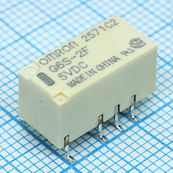 G6S-2F-TR-5DC - Сигнальное реле две группы на переключение 2А катушка 5В (9.4x7.5x15)мм