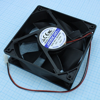 JF1238B1HR-R - Вентилятор 12В DC, 0.55А, 2800об/мин., 3.85м3/мин, 120х120х38мм, сдвоенный подшипник качения