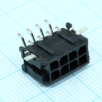 430450809 - Корпус разъема провод-плата 8 местн. 3мм угловой для поверхностного монтажа серия MICRO-FIT лента на катушке