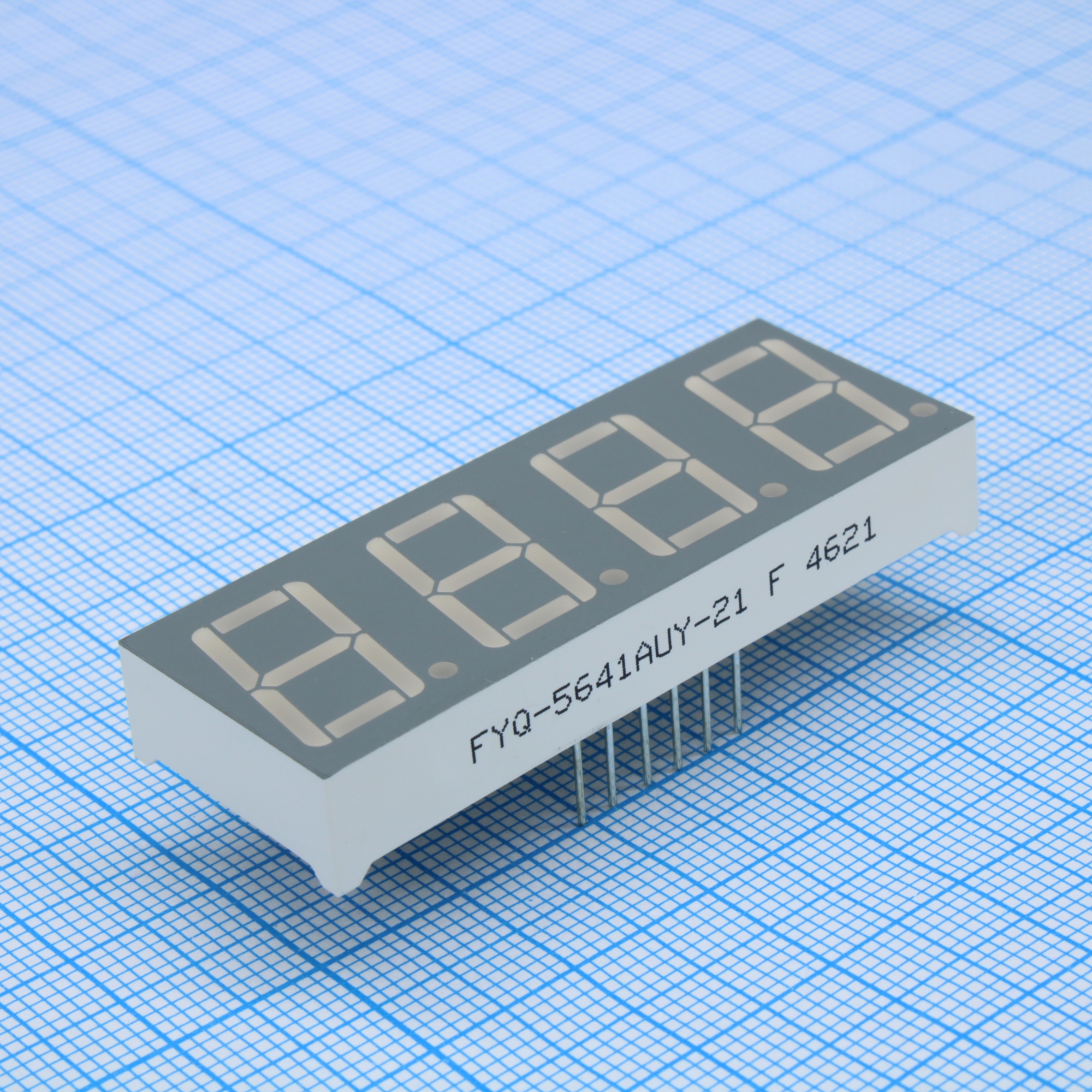 FYQ-5641AUY-21 - 4-х разрядный индикатор 14,2мм/желтый/590нм/150-200мкд/ОК