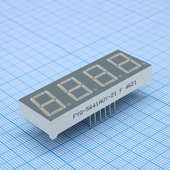 FYQ-5641AUY-21 - 4-х разрядный индикатор 14,2мм/желтый/590нм/150-200мкд/ОК