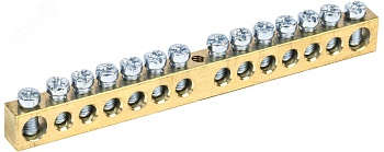 Шина PEN "земля-ноль" 8х12мм 14/1 (14групп/крепеж по центру) YNN20-14-100