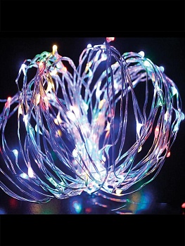 Гирлянда светодиодная "Разноцветные нити" 10м 100LED в виде капель 220В KOCNL-EL150