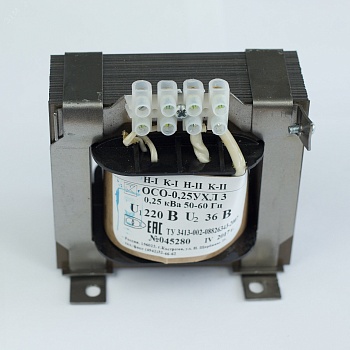 Трансформатор напряжения понижающий ОСО-0.25-09 УХЛ 3 380/220 ОС0000002221
