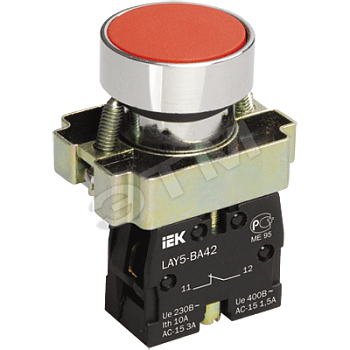 Кнопка управления LAY5-BA61 без подсветки синяя 1з BBT60-BA-K07
