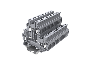 Этажная клемма TUD2.5-2-GY - Этажная клемма, тип фиксации провода: винтовой, номинальное сечение: 2,5 мм кв., 24A, 800V, ширина: 5,2 мм, цвет: серый, тип монтажа: DIN 35