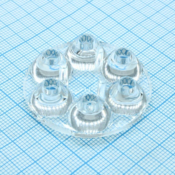C11805_ANNA-40-6-S - Круглая групповая линза под 6светодиодов, ~15°, D=40 mm   H=10,7 mm