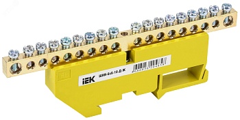 Шина PE "земля" на DIN-изол ШНИ-6х9-18-Д-Ж YNN10-69-18D-K05