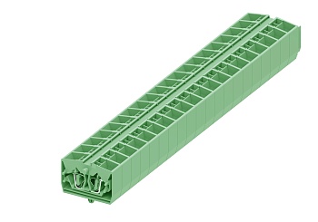 Клемма мини 254346 - Мини клемма, верхний подвод кабеля, 4 точки подключения в клемме, тип фиксации провода: пружинный, номинальное сечение: 2,5 мм кв., 24A, 800V, цвет: зеленый, тип монтажа: защелки в панель