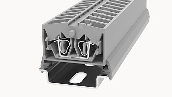 Проходная клемма WS2.5T-DIN35-01P-11 - Проходная клемма, 4 точки подключения, тип фиксации провода: пружинный, номинальное сечение: 2,5 мм кв., 24А, 800V, ширина: 10 мм, цвет: серый, тип монтажа: DIN35