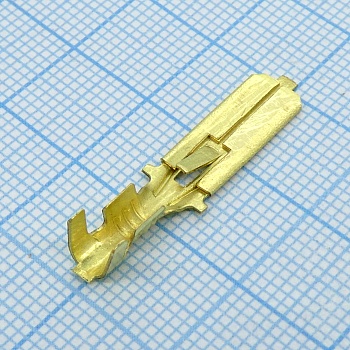 Контакт штыревой 1/02506/40-02 - Контакт штыревой в  колодку, сечение провода 1.25...2.5мм2  Покрытие - химпас, ОСТ37.003.032-88. ( под гнездо на 6.3мм)