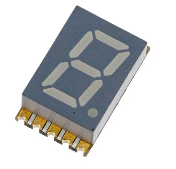 KCSA03-123 - 1 разрядный сегментный дисплей smd 7,62мм/зеленый/570нм/1.4-3.1мкд/ОА