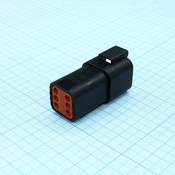 DT04-6P-CE02 - Корпус разъема 6 контактов монтаж на кабель автомобильного применения