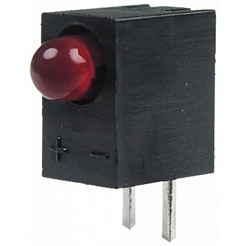 L-934CB/1SRD - Светодиод 3мм с держателем/красный/640нм/110-300мкд/60°