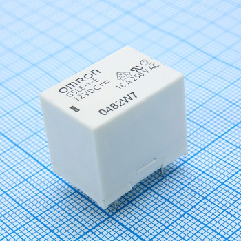 G5LE-1E-12DC - Реле силовое катушка 12В 3600Ом 8A одна группа на переключение монтаж в отверстие