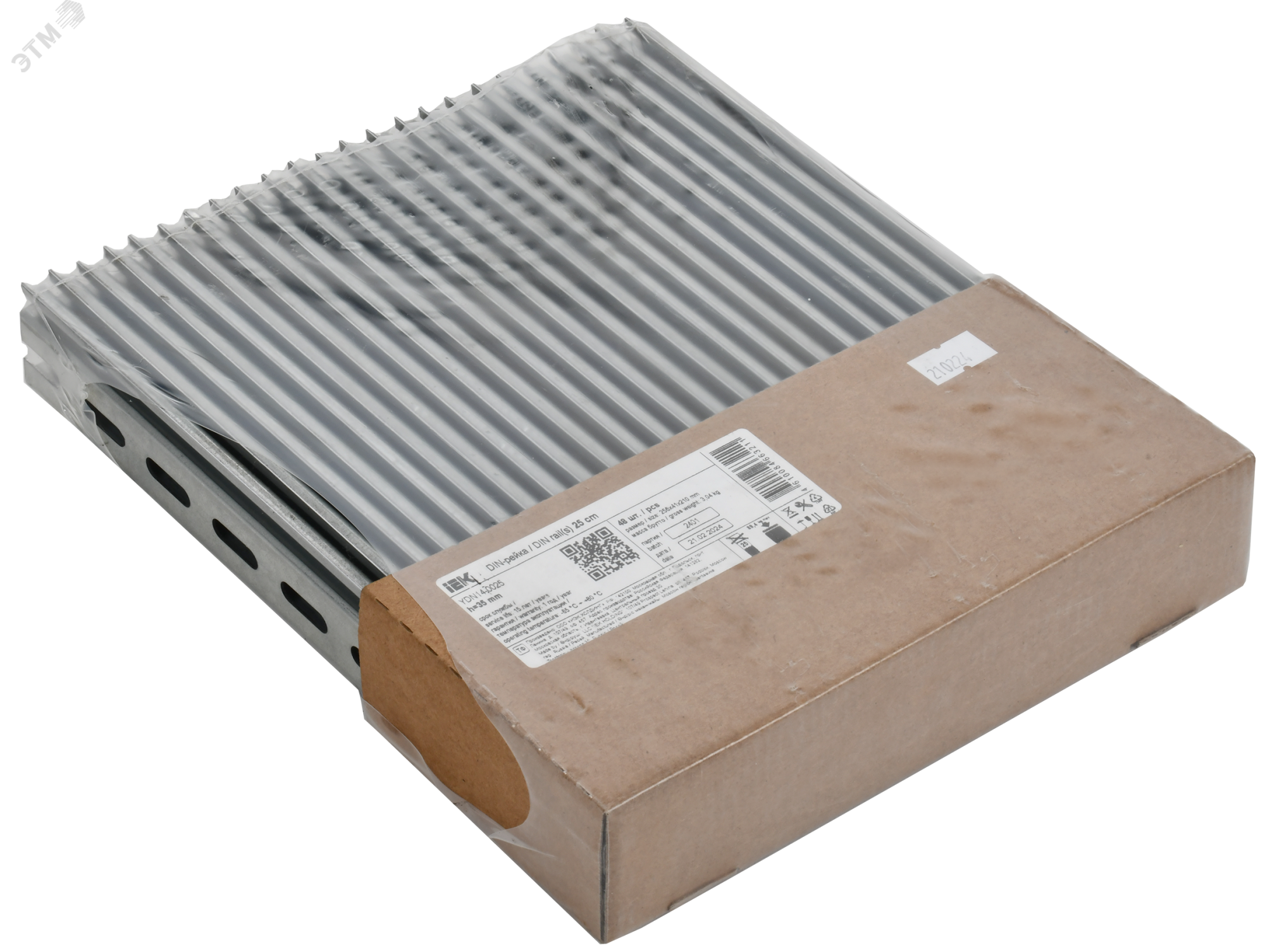 DIN-рейка (25см) оцинкованная 1мм IEK YDN14-0025