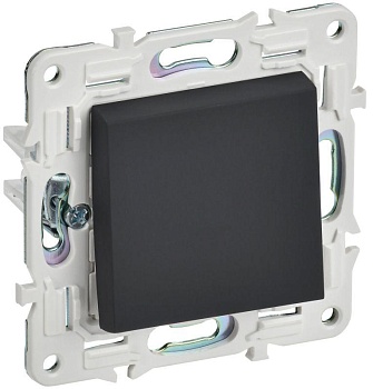 SKANDY Выключатель 1-клавишный 10А SK-V01G графит IEK SK-V10-0-10-K53