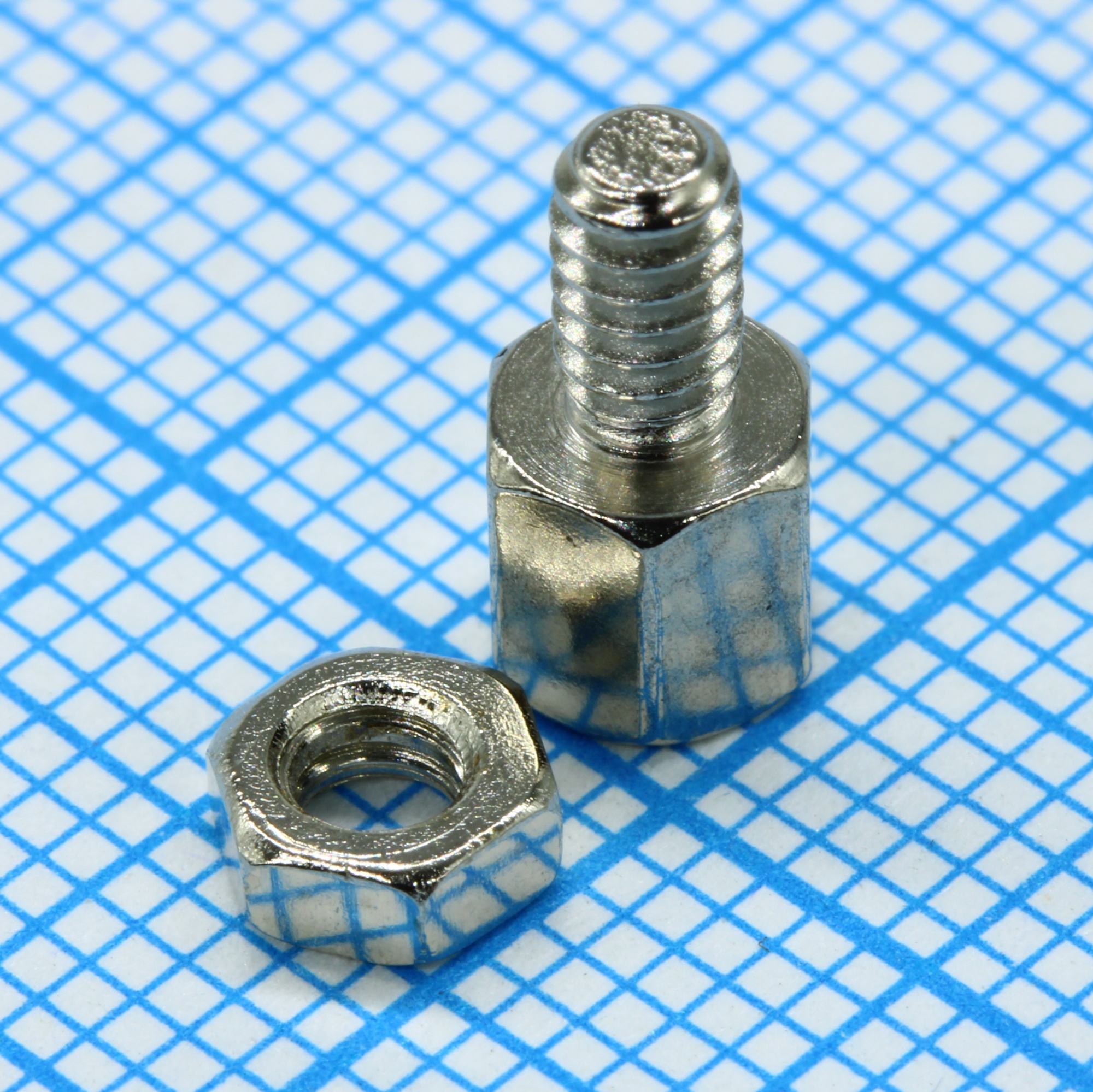 DS1045-01-1000-0480-5A - Комплект крепежа для D-SUB: винт шестигранный L=10мм, гайка / 1set