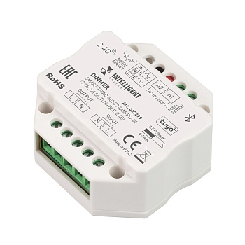 INTELLIGENT ARLIGHT Диммер SMART-TRIAC-601-72-DIM-PD-IN (230V, 1x1.5A, TUYA BLE, 2.4G) 037279 - TRIAC диммер, предназначенный для установки в подрозетник. Управляется пультами и панелями серии SMART. Интерфейс Tuya, TUYA (Bluetooth), поддерживается управл