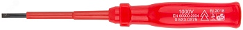 Отвертка изолированная 1000 В, CrV сталь, пластиковая ручка 3х75 мм SL 55801