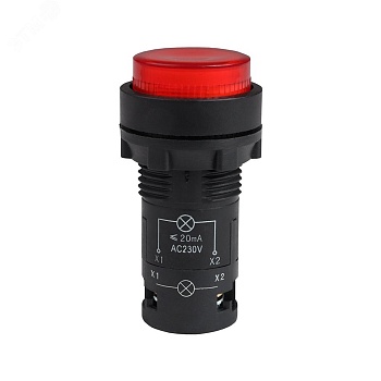 Кнопка с подсветкой OptiSignal Compact D22 C7-PL-M401 красная 1НЗ 230 В AC XB7NW34M2 362096