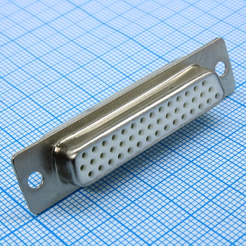 DS1035-44FWNSISS - D-SUB разъем высокой плотности, пайка на кабель, розетка, 44 контакта, цвет - белый