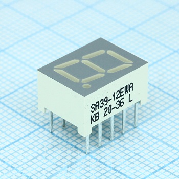 SA39-12EWA - 1 разрядный индикатор 9,9мм/красный/625нм/1.2-4.1мкд/ОА