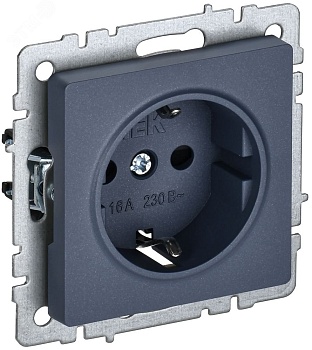 Розетка 1-м СП BRITE РС11-1-0-БрМ 16А с заземл. без защ. шторки маренго BR-R11-16-K35