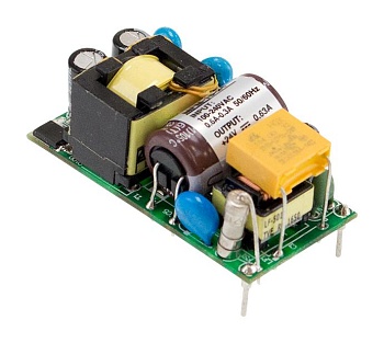 MFM-15-3.3 - AC-DC med, 11.6Вт, вход 80...264В AC 47...440 Гц, выход 3.3В/3.5А, изоляция 4000В AC, на плате 49х23.8х23мм, -35...+85°C