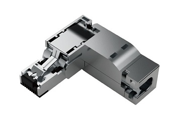 Разъем RJ45 на кабель RJ4508MMAFWIC05 - Разъем RJ45 на кабель, вилочный, угловой, 8 полюсов, цинк