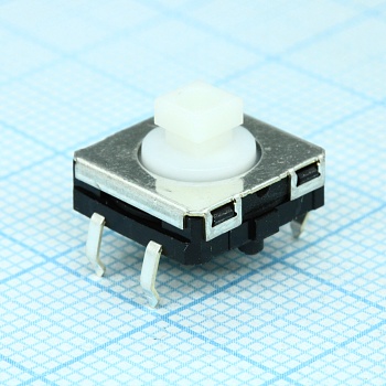 B3W4050 - Кнопка тактильная 12х12мм h=3мм 1.96N 0.05A 24В 3000000циклов, толкатель- квадрат 3.8мм