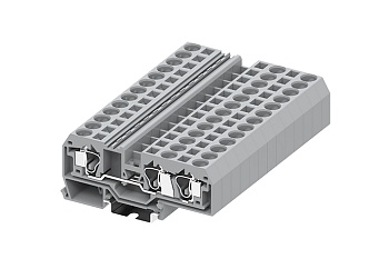 Проходная клемма 210951 - Проходная клемма, TA10-1-2, 3 точки подключения, тип фиксации провода: пружинный, номинальное сечение: 10 мм кв., 57A, 800V, ширина: 10 мм, цвет: серый, тип монтажа: DIN 35