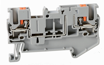 Проходная клемма UJ6-2.5FD - Проходная клемма, для штыря-разъединителя, тип фиксации провода: push-in, номинальное сечение: 2,5 мм кв., 24A, 800V, ширина: 5,2 мм, цвет: серый, тип монтажа: DIN 35