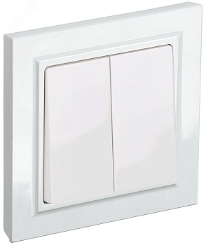 Выключатель 2-кл. СП BRITE ВСР10-2-0-БрБ 10А в сборе бел. BR-V20-0-10-K01-F