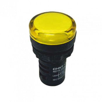 Индикатор ND16-22DS/2 AC/DC 24В желт. CHINT 592939 - Лампа сигнальная d22-24V желт