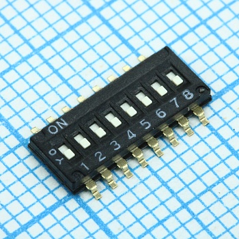 A6H8101 - Переключатель DIP 8 групп 0.025А 24В утопленный движок