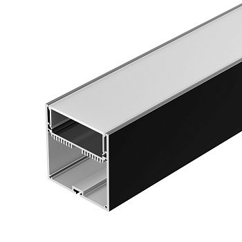 Профиль с экраном SL-LINE-7477-2500 BLACK+OPAL 027991 - Комплект с экраном. Алюминиевый профиль для светодиодных лент и линеек. Цвет - чёрный RAL9005 (порошковая окраска). Габаритные размеры (LхWхH): 2500x74x77 мм. Ширина площадки для ленты 60 мм. Отсек д