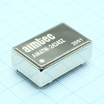 AM6TW-2424SZ - DC/DC, 6Вт, вход 9…36В, выход 24В/0.25А, изоляция 1500В DC, КПД 82%, максимальная емкостная нагрузка не более 68мкФ, DIP24, 31.75x20.32x10.16мм, -40…85°C, металл