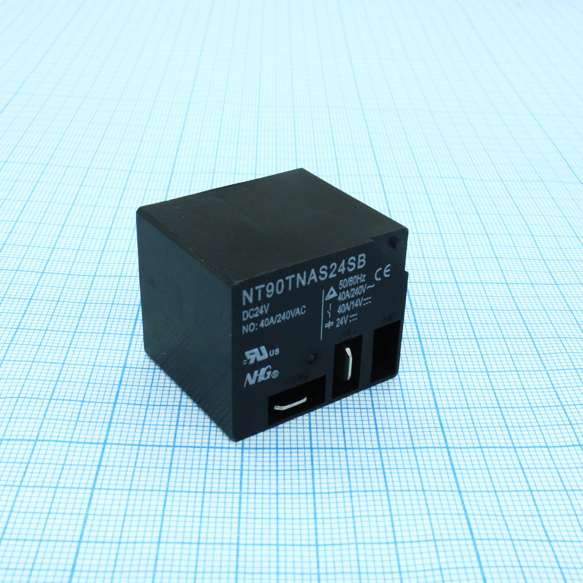 NT90T-N-A-S-DC24V-S-B-0.9 - Реле силовое, 40А одна контактная группа на замыкание катушка 24В 0.9Вт герметичное