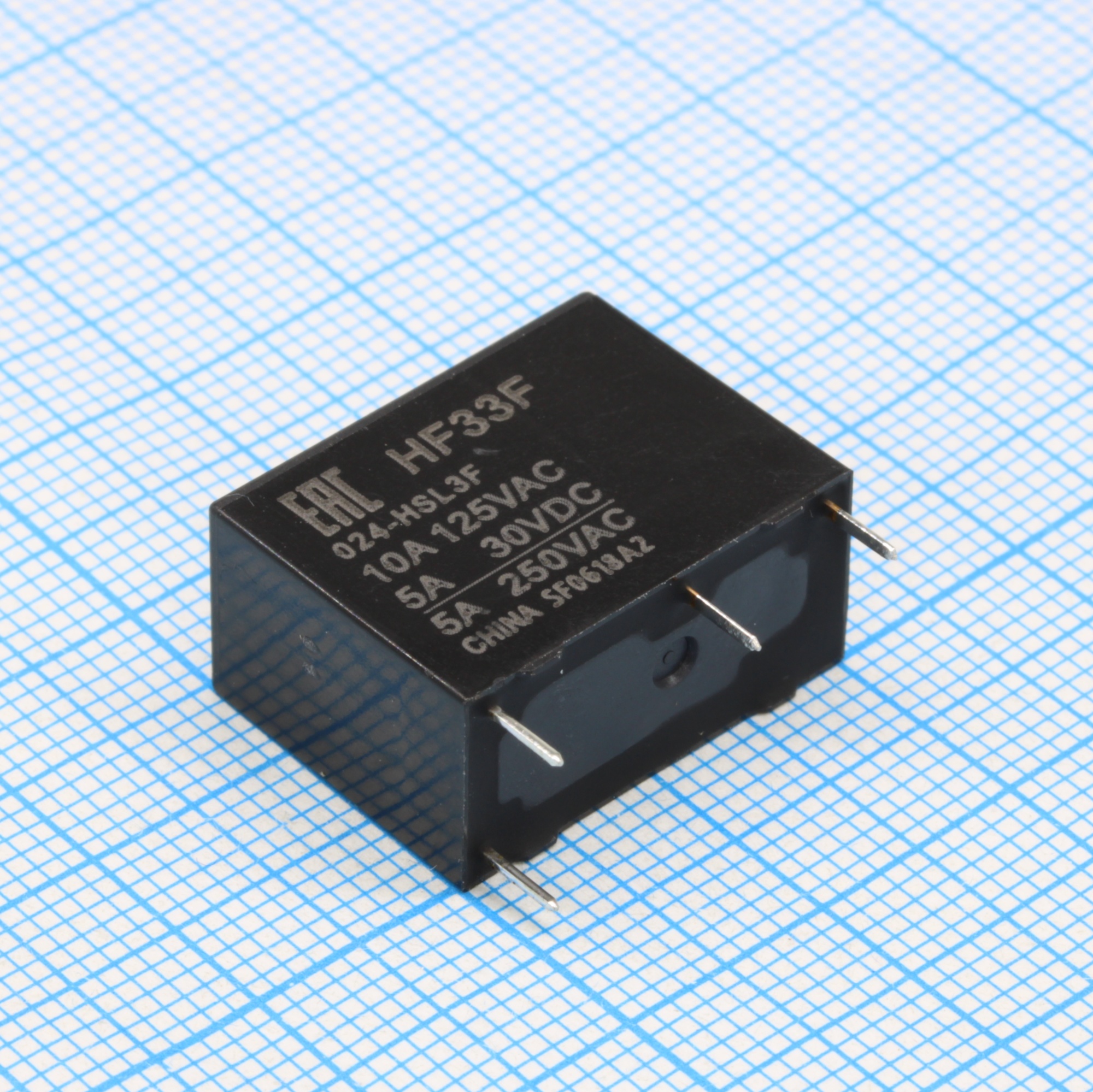 HF33F/024-HSL3F - Реле силовое 5А один контакт на замыкание катушка 24В