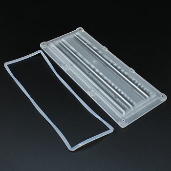 ALHB173DXXLED90G - Групповая прямоугольная линза 2x6 на 12/24/48/64 светодиода 5050/3030/2835, эфф=90%, 90°, 173x71.4mm   H:10,38mm, PMMA