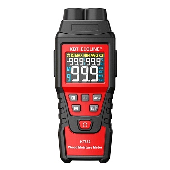 КТ 632 серия ECOLINE - Профессиональный влагомер штыревого типа для измерения влажности древесины и строительных материалов: древесина, цементный раствор, бетон, известковый раствор, гипс, кирпич