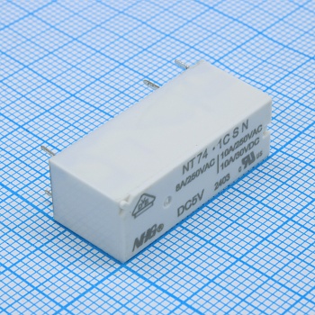 NT74-1C-S-N-8-DC5V - Реле сигнальное 8А одна группа на переключение катушка 5В 0.22Вт